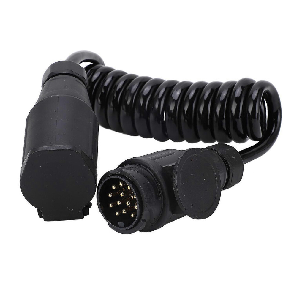 (As Show, One Size) 12/24V 13Pin Trailer Coiled Adapter Stable Electrical Signal Tranmission Trailer Coiled Connector Wi 6909775624692