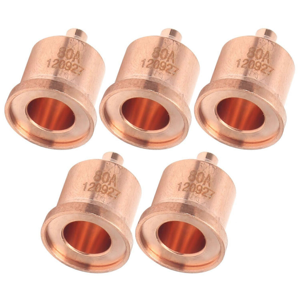 (As Show, One Size) 5Pcs Plasma Red Copper Nozzle Cutting Torch Tips Consumables Welding Equipment 120927 6909775609781