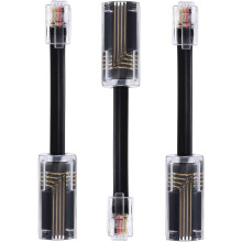 360 Rotating Telephone Cord Detangler, Black, 3-Pack, RJ9 Compatible, Tangle-Free, Telephone Line Management