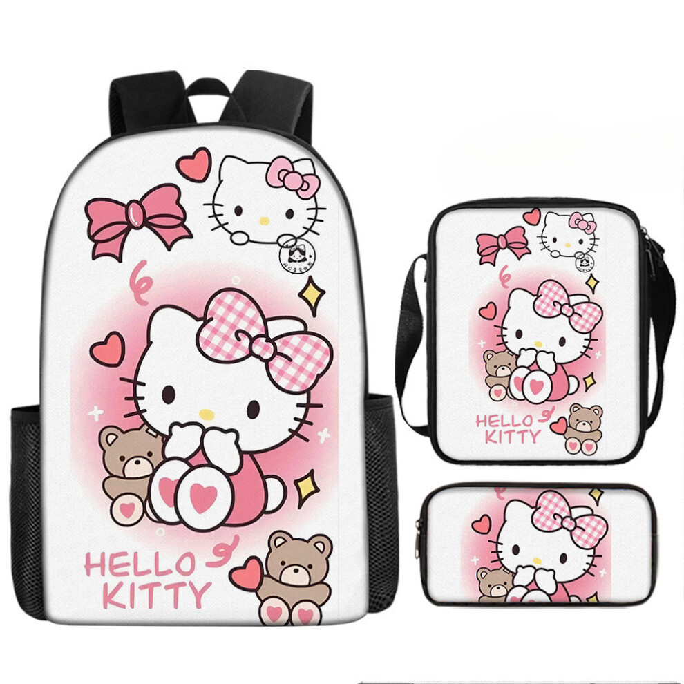(40) Hello Sanrio Kitty Cartoon Printed Backpack Schoolbag Shoulder Bag Pencil Bag-image-OPC-PH5CX99-NEW