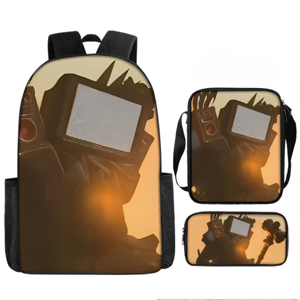 (Style20) Skibidi Cartoon Toilet Printed Backpack Child Schoolbag Shoulder Bag Pencil Bag