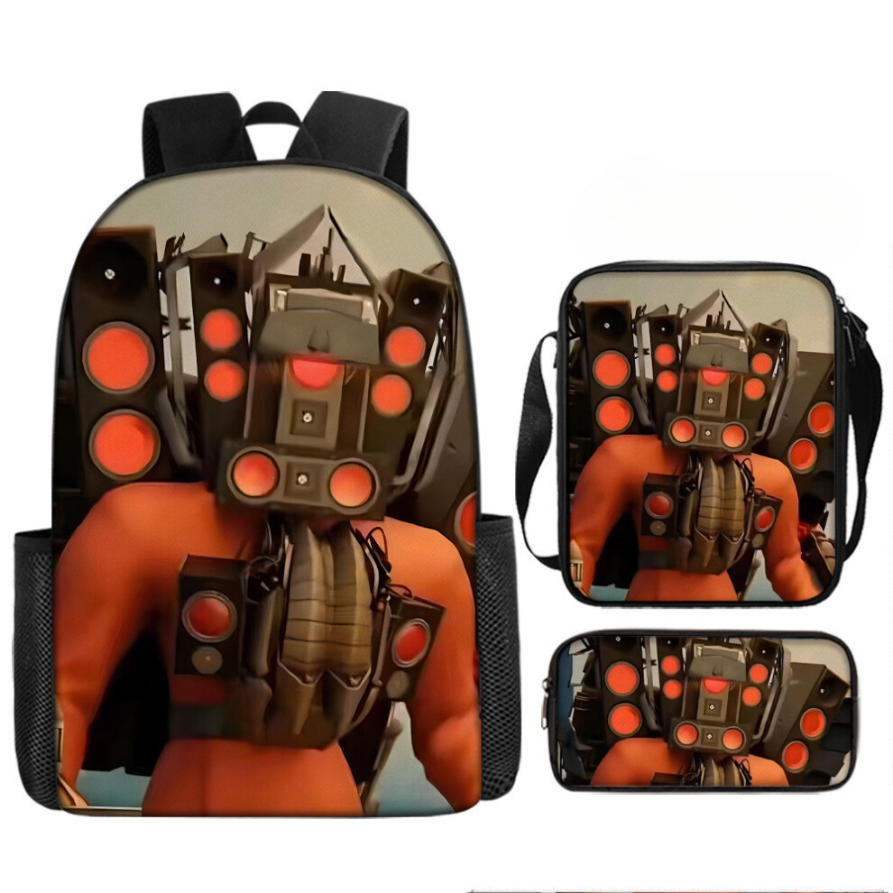 (Style24) Skibidi Cartoon Toilet Printed Backpack Child Schoolbag Shoulder Bag Pencil Bag