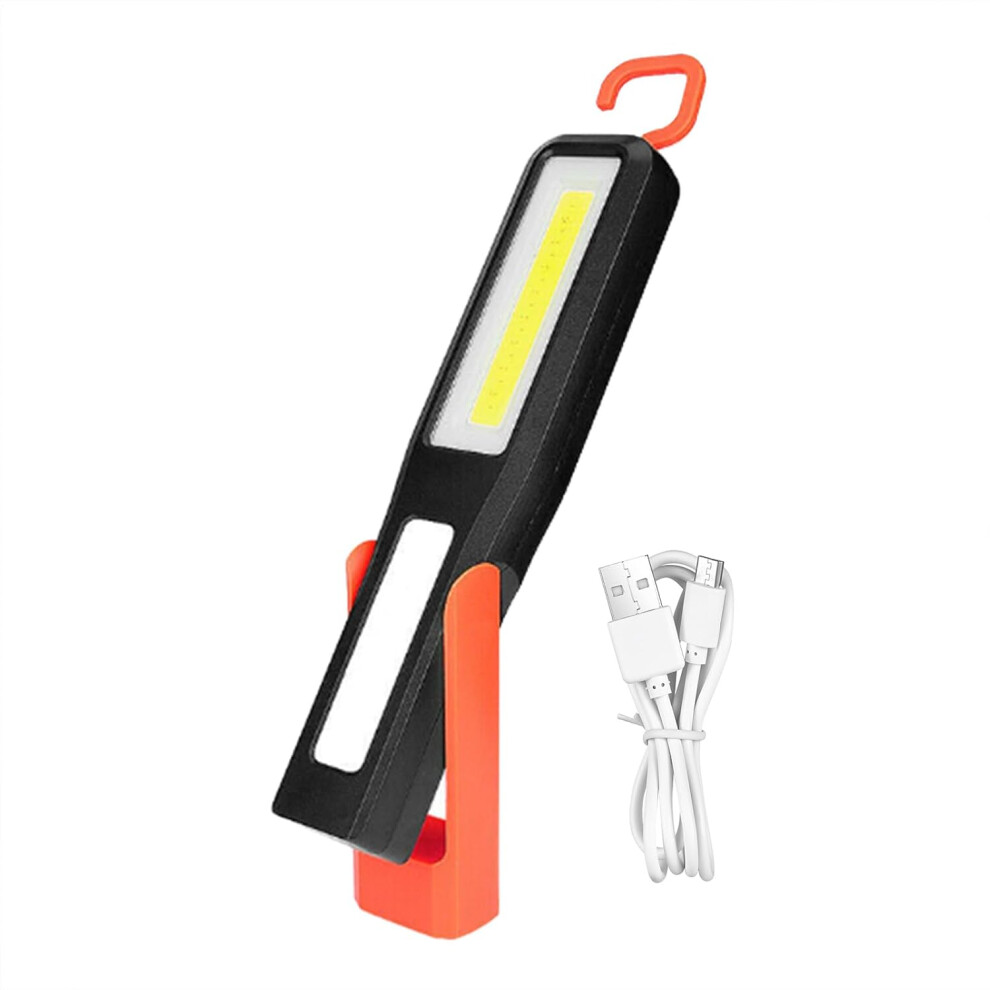 Rechargeable Flashlight, Magnetic Flashlight, USB Charging Warning Light, Waterproof Portable Flashlight with 7 Modes and Hook for Camping,