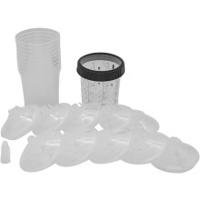 Paint Guns for Car Painting - Car Paint Filtering Lids and Adapters - Measuring 5 Plugs Stirrer Tool with Retainer Ring 10 Lids Epoxy Automotive Acces