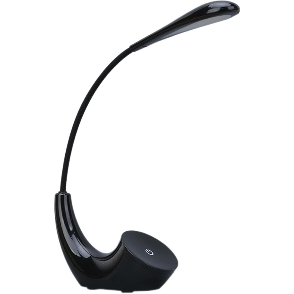 (Black) Rechargeable Reading Light - Touch Sensor Table Lamp - Touch Sensor Study Table Lamp, Bendable Compact Portable Lamp, Eye-Caring LED Desk Lamp for