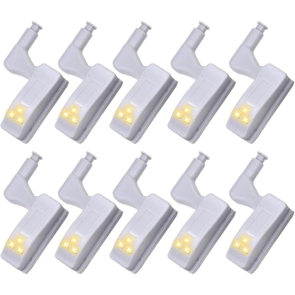 (Warm Light Model) Hinge LED Light for Cabinet Doors, Induction Hinge Sensor Lights, Bright Efficient Night Lights, Cupboard Hinge LED Light for Kitchen Cabinet Closet