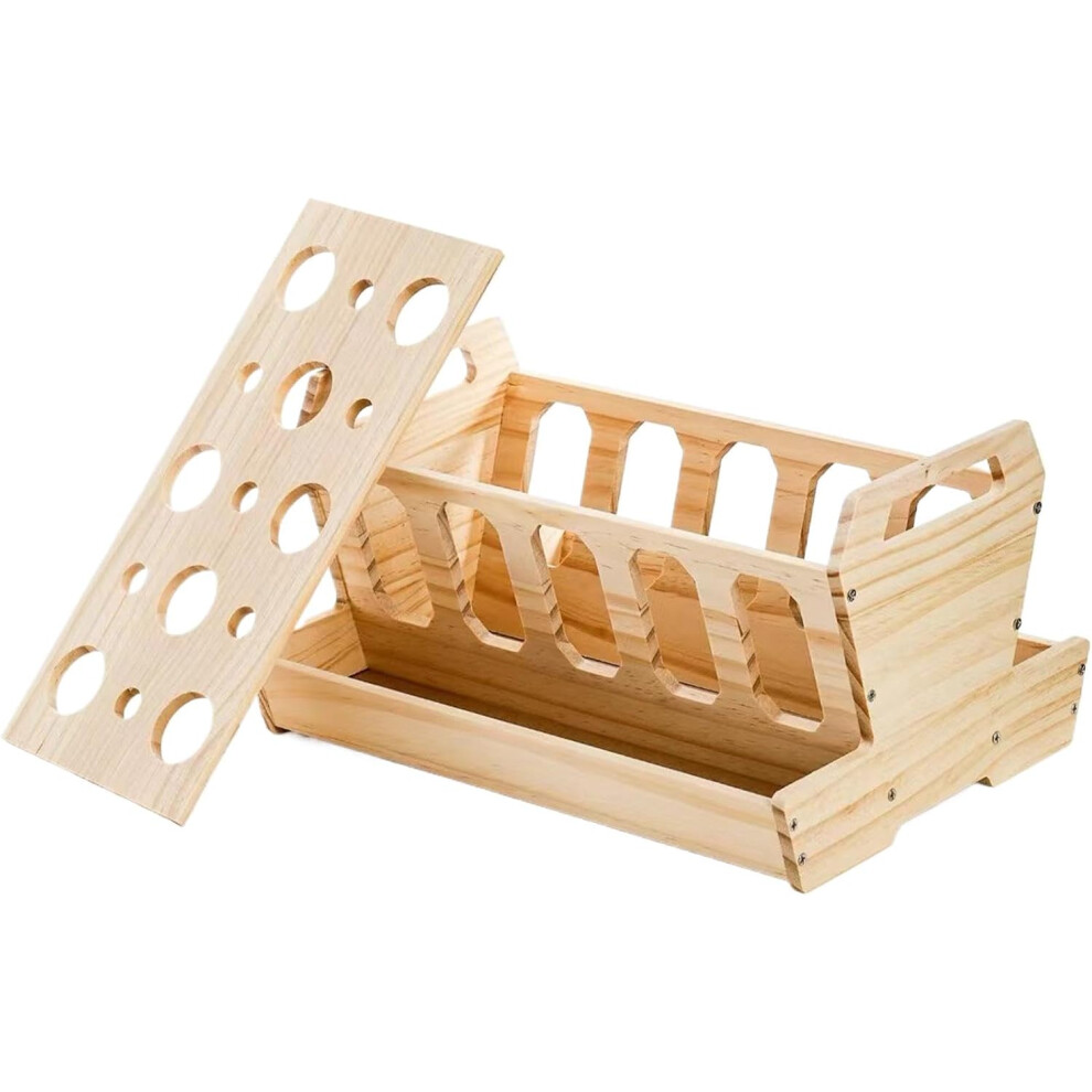 Hay Feeder for Rabbits, Wooden Hay Feeder, Bunny Hay Feeder, Wooden Feeding Station with Removable Lid for Rabbits, Guinea Pigs and Chinchillas
