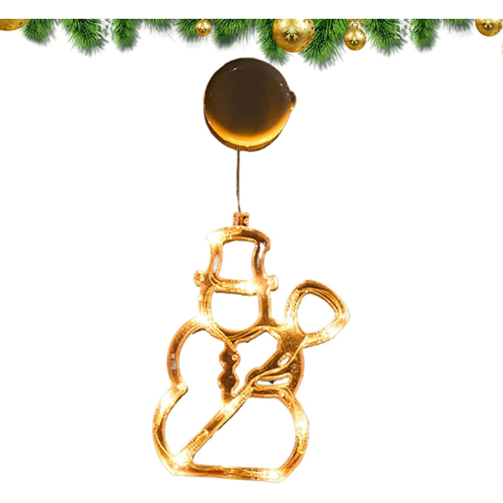 (A) Battery Window Christmas Light - Window Suction Cup Ornament Christmas Light | Seasonal Decor Reusable Battery Operated Light for Balcony, Window,
