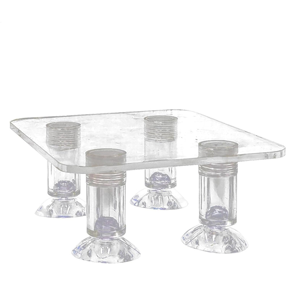 (Length 12 x Width 10 x Height 4.5cm) Fish Tank Water Pump Riser - Stable Water Pump Stand Water Pump Riser,Transparent Prevents Grit Aquarium Pump Stand Aquarium Accessories for Ponds