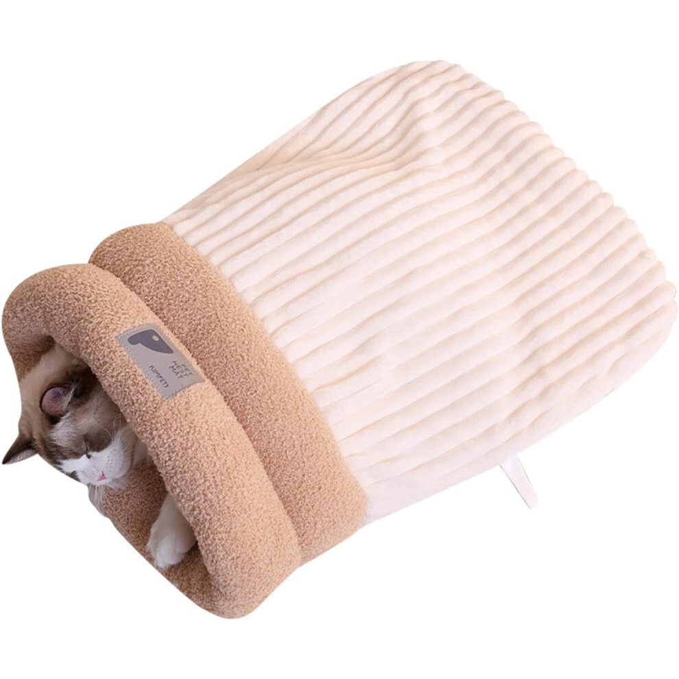 Cat Sleeping Bag, Cat Nest Cuddly Bag, Cat Cave Bag, Cuddly Sleeping Bed, Soft Covered Cat Bed for Indoor Use, Sleeping Pillow Bed for Small and