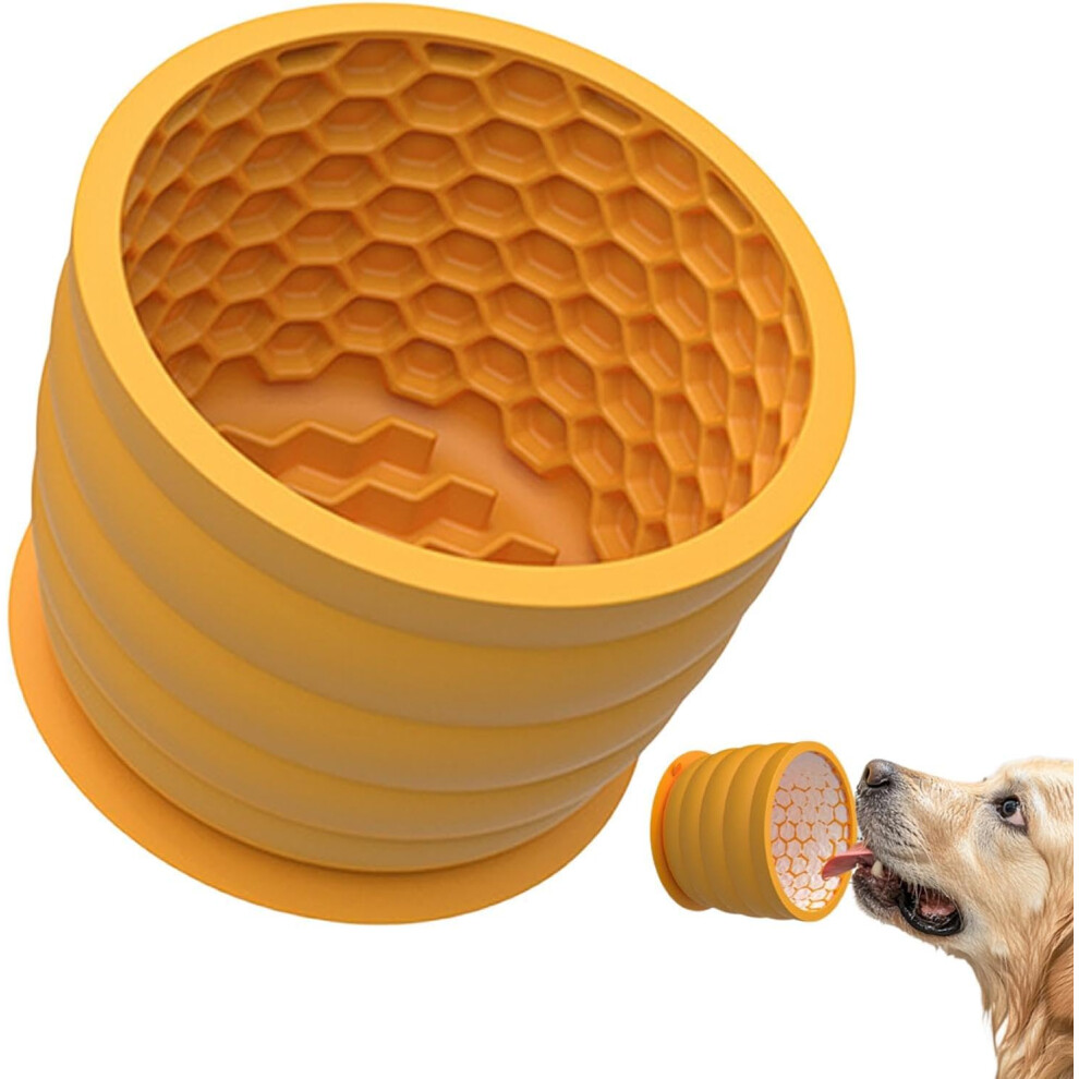 Interactive Dog Lick Bowl | 620ml Silicone Dog Bowls For Healthy Eating | Microwave Safe Interactive Pets Puppy Slow Feeder With Suction Cups For Slow