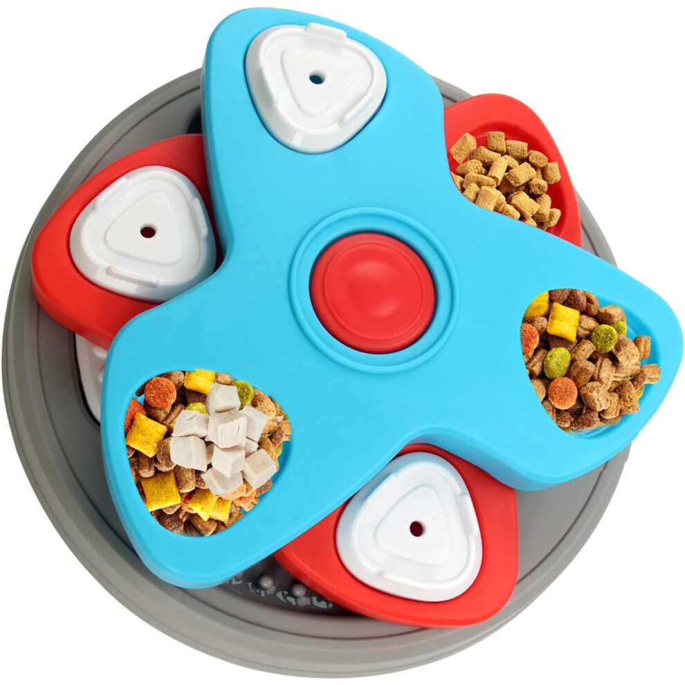 (A) Dog Slow Feeders - Food Dispenser Toy for Pet | Non-spill Rotating Slow Feeder Pet Bowl Puzzle Enrichment Toy for All Dogs and Cats