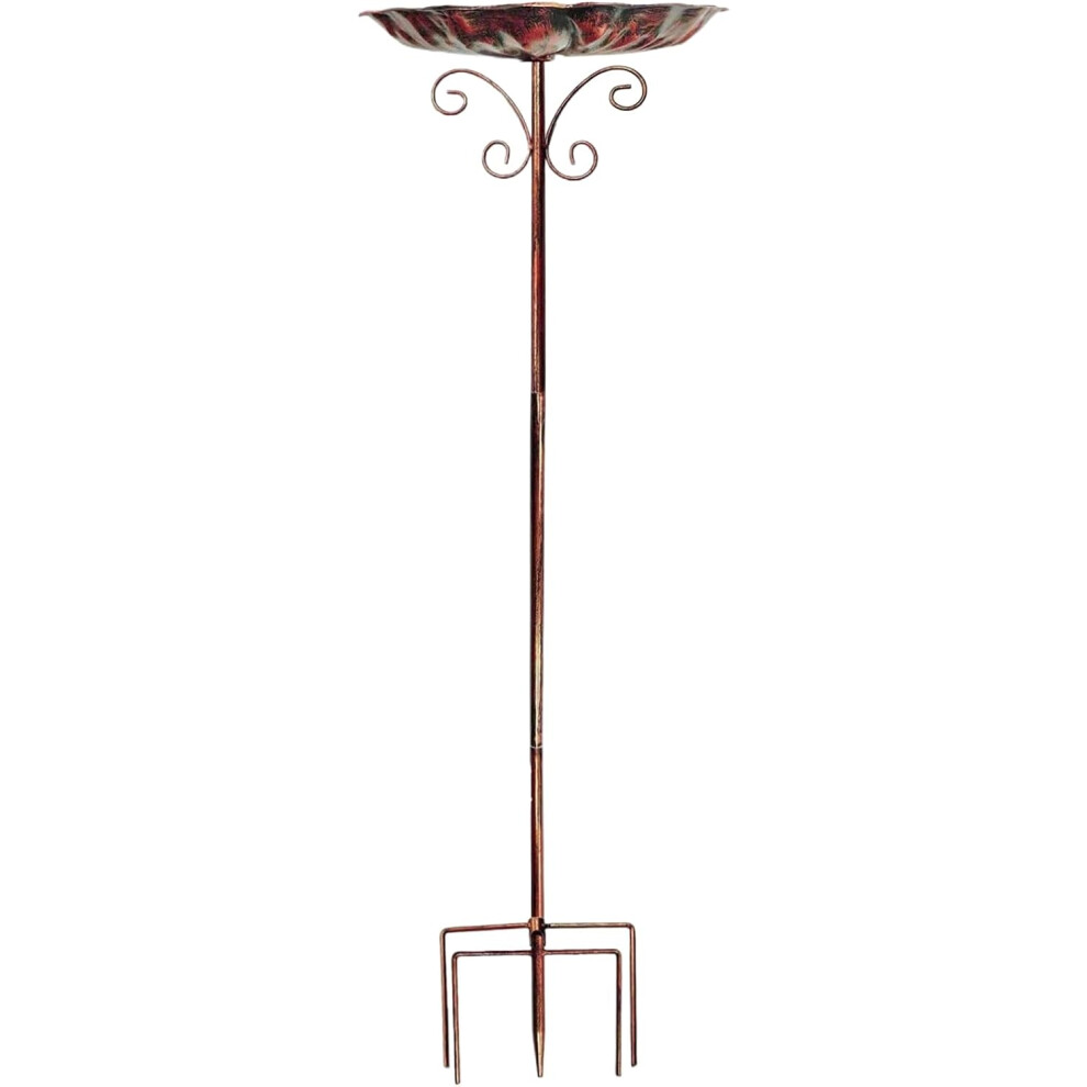 Bird Baths for Outdoors - Garden Birdfeeder | Iron Decorative Standing Bowl Birds Feeder Height Adjustable for Patio Garden Backyard Balcony Yard Outd