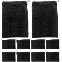 (20×30cm Black) Aquarium Mesh Bag - Media Net for Fish Tank,Spill-Proof Fine Mesh Filter Bags for Freshwater, Saltwater, Aquarium, Fish Tank