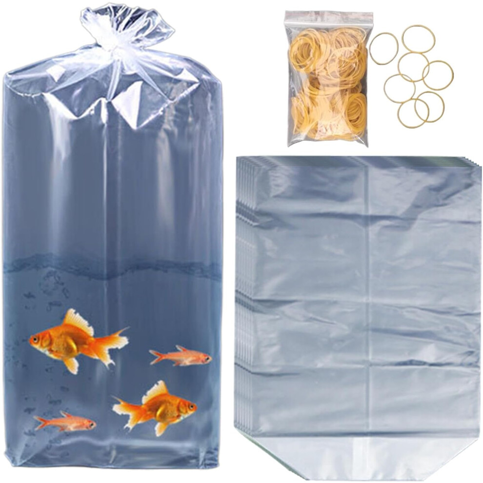 Transparent Fish Carrier Bag, Pack of 50 Fish Bags for Transport, Transparent Fish Bags, Leak-proof Aquarium Transport Bags, Transport Bags for