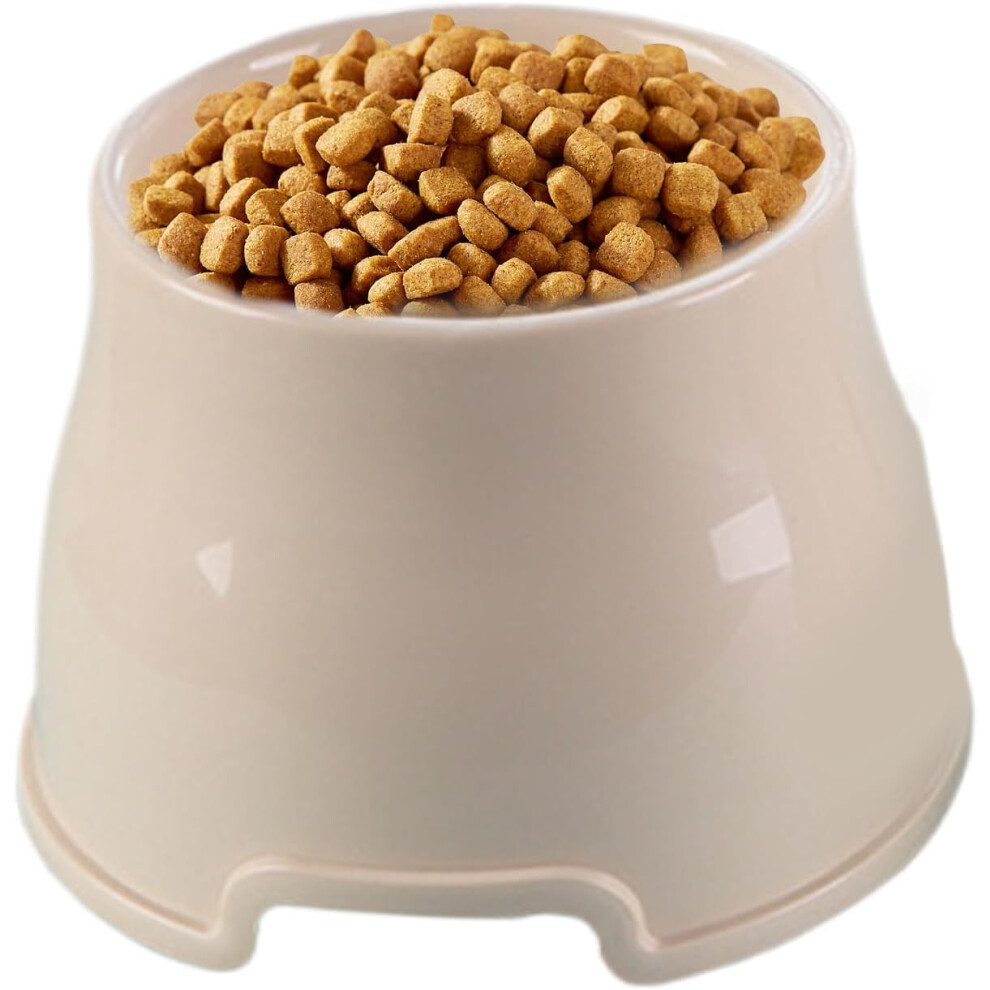 (beige) Cat Food Bowl, Dog Water Bowl, Raised Cat Bowls, Dishwasher Safe Protective House, Spikes, Dog Feeding for Large Medium Breeds with Medium Size