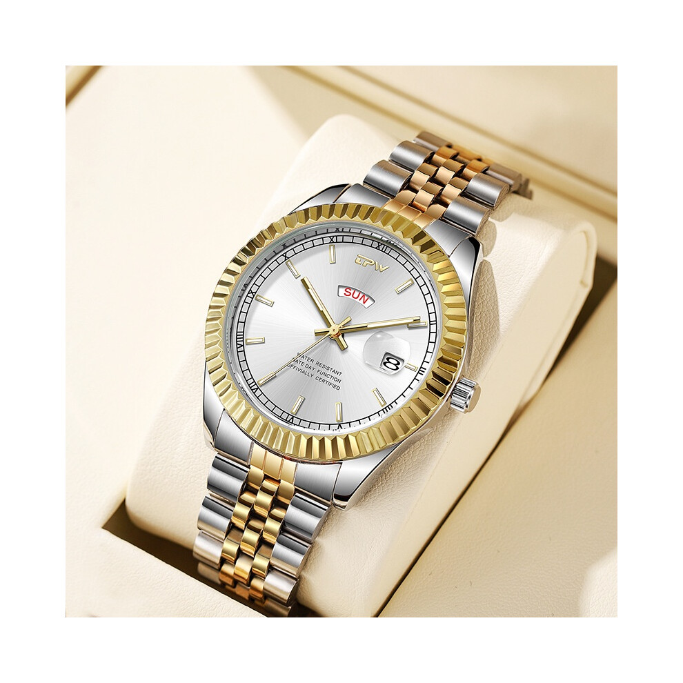 (StyleB) Quartz Japanese Miyota Movement Mens Watch With Large Dial Feature Waterproof And