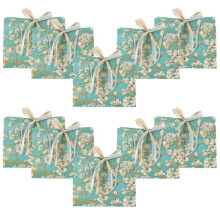 10pcs Gift Bags Paper Candy Bags Party Treat Bags Birthday Party Goodie Bags with Handles Ribbon