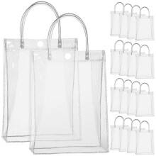 25pcs Clear Treat Bags Reusable Tote Bags Packaging Bags Goodies Bags with Handles