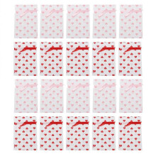 100Pcs Heart Pattern Gift Bags Wedding Candy Bags Plastic Drawstring Pouches