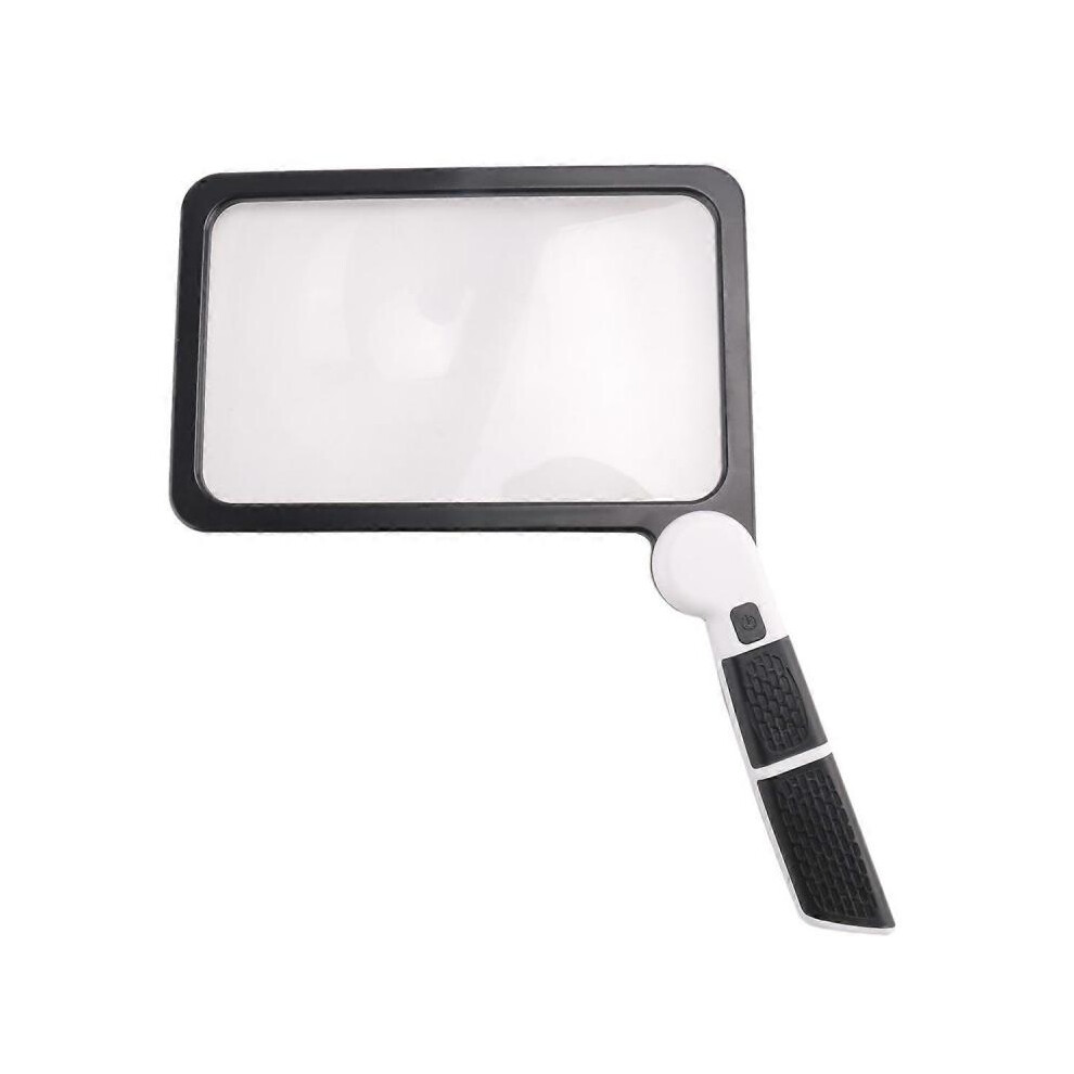 Full-Page 5X Magnifying Glass for Reading, Folding Lighted Magnifier with 48 LED Lights, Rectangular