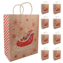 (33X26cm, As Shown) 16pcs Christmas Wrapping Bags Gift Storage Pouches Handheld Packing Pouches Multi-functional Bags