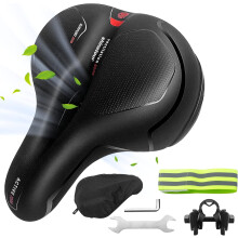 (Einheitsgröße, red) Bicycle Saddle Bicycle Saddle Gel Bicycle Seat Ergonomic Bicycle Saddle Touring Saddle with Waterproof Cover Saddle Breathable MTB Saddle