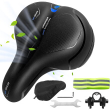 (Einheitsgröße, blue) Bicycle Saddle Bicycle Saddle Gel Bicycle Seat Ergonomic Bicycle Saddle Touring Saddle with Waterproof Cover Saddle Breathable MTB Saddle