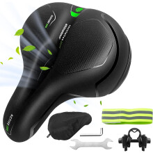 (Einheitsgröße, Green) Bicycle Saddle Bicycle Saddle Gel Bicycle Seat Ergonomic Bicycle Saddle Touring Saddle with Waterproof Cover Saddle Breathable MTB Saddle