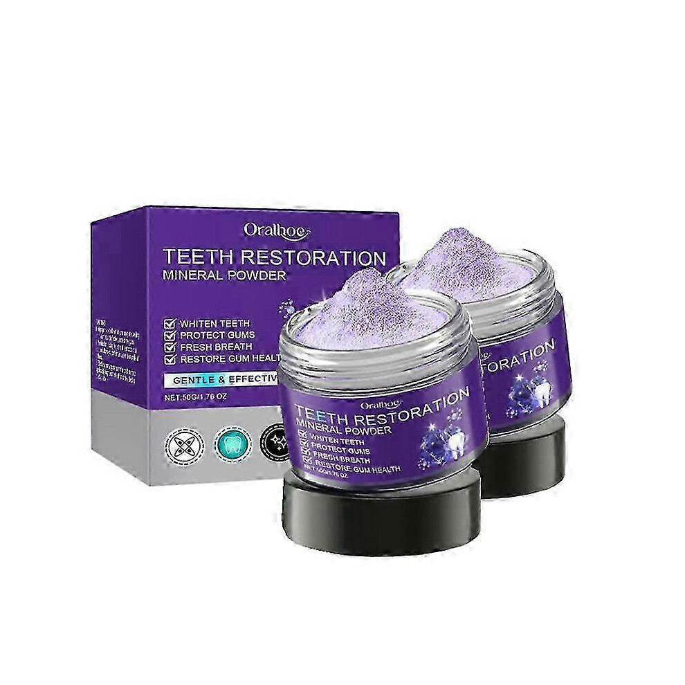 Purple 2X New Dental Restoration Mineral Powder, Mineral Tooth Powder, Teeth Whitening