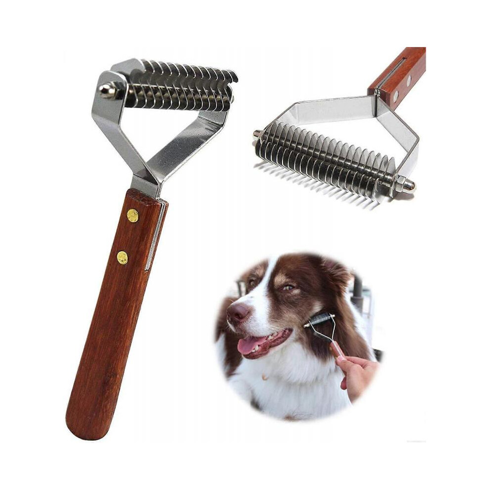 Rake 14-Blade Rake Pet Undercoat Rake,Professional Pet Dematting Comb Grooming Stripping Tool for Dogs and Cats (8.8cm)