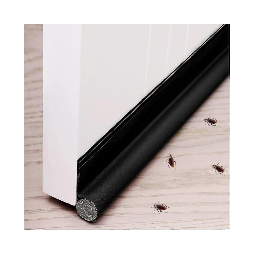 Door Bottom Caulking, Door Bottom Door Seal, Detachable Door Draft Excluder, One-Sided Weatherstrip, Can Effectively Prevent Wind( Black