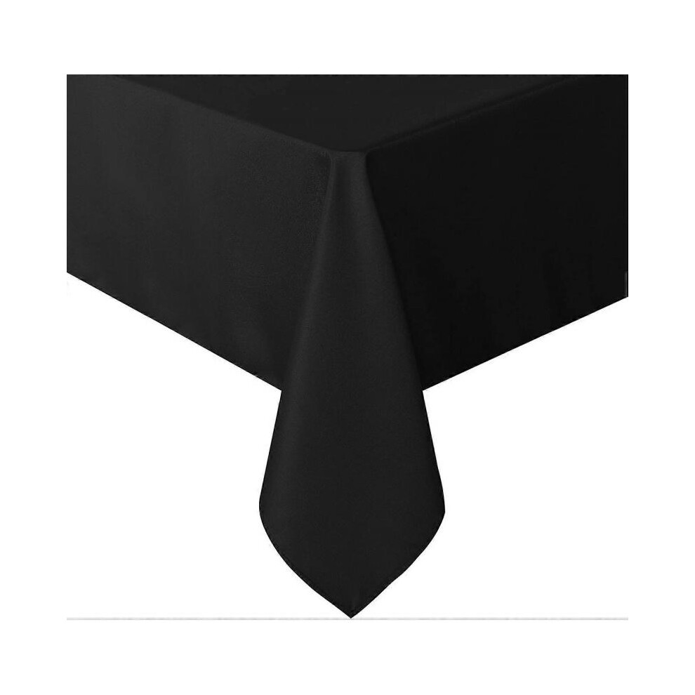 Rectangle Tablecloth - 60 x 84 Inch - Stain and Wrinkle Resistant Washable Polyester Table Cloth, Decorative Fabric Table Cover for Dining Table, Blac