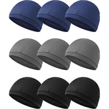 Pack of 9 Cool Skull Caps Camo Padded Perspiration Caps Lightweight Cycling Caps Running Head Caps