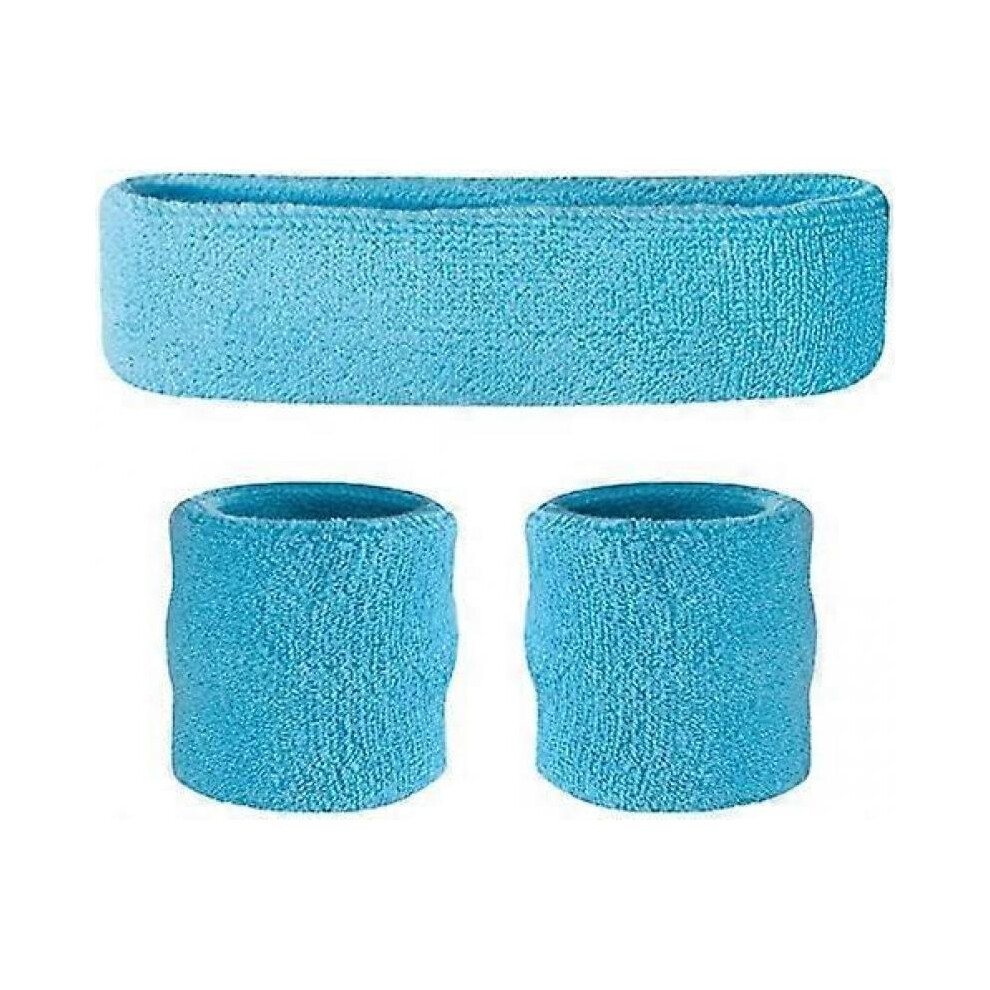 Sweatband (headband and wristband set) - Terry cloth for basketball, tennis, training and the gym