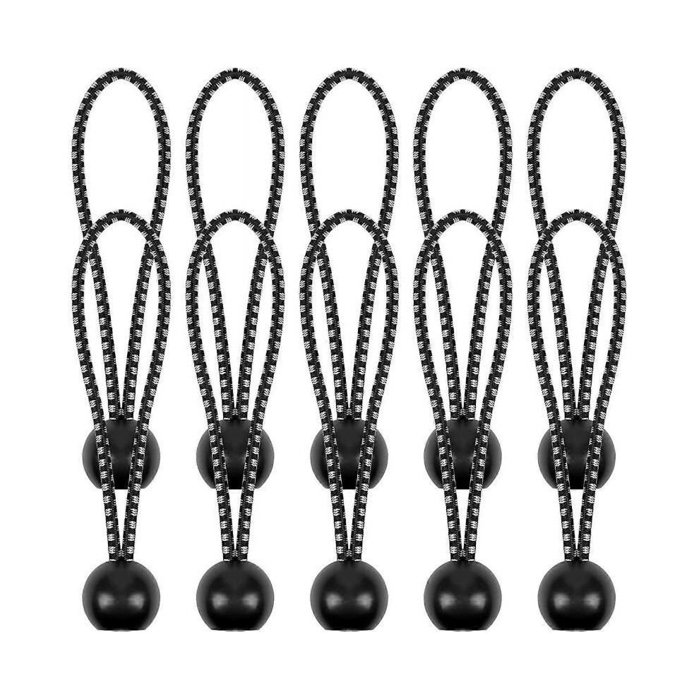 10 Pcs Bungee Cords, Heavy Duty Outdoor Tent Elastic Rope Rainproof Tarpaulin Bungees Ball Fixed Ball
