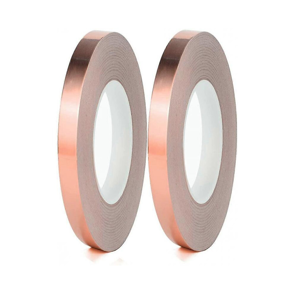 Copper Foil Tape, 2 Copper Foils with Double Copper Tape Conductive Adhesive for Stained Glass Conductive Adhesive