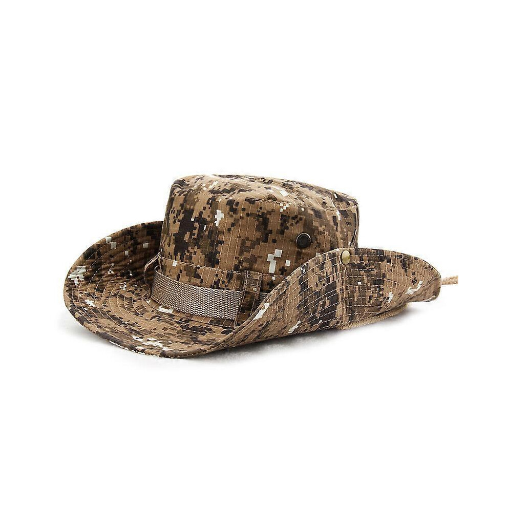 (camouflage khaki) Camouflage Hat, Hat With Wide Brim, Unisex, Safari Military Camouflage Hat, Cap Circumference 56-60 Cm (Camouflage Blue)
