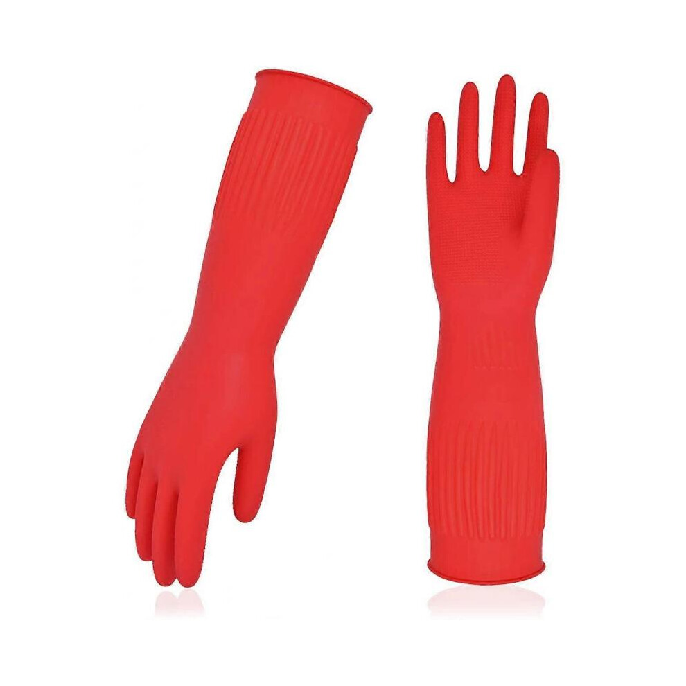 Dishwashing Gloves, Reusable Household Gloves, Kitchen/CleaningRed (3Pairs)Large
