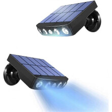 Solar Lights Outdoor, [2 Pieces] Solar Lights Outdoor Motion Sensor, 360 Solar Spotlight Outdoor [1200mAh] Waterproof (Black) [Energy Class A+++]