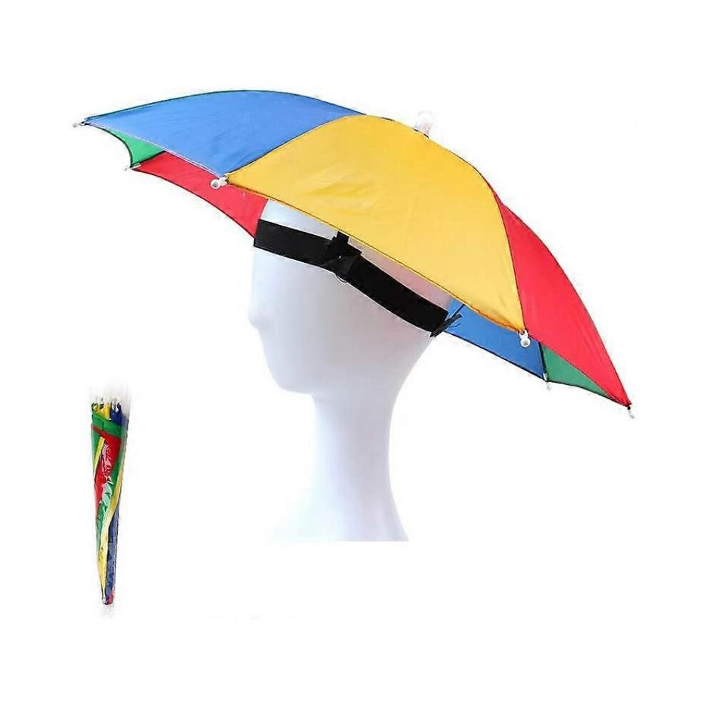 2pack Funny Umbrella Hat Adult and Kids Folding Cap for Beach Fishing Golf Party Headwear