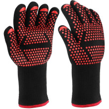 Barbecue Gloves, 1 Pair - Heat Proof Oven Gloves Up to 800C, Heat Resistant Non-Slip Oven Gloves