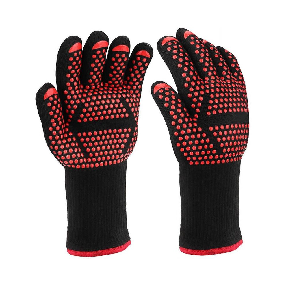 Barbecue Gloves, 1 Pair - Heat Proof Oven Gloves Up to 800C, Heat Resistant Non-Slip Oven Gloves