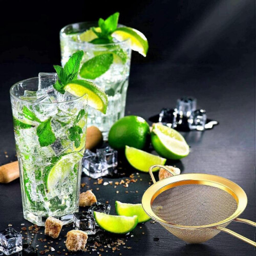 Cocktail Strainer-Stainless Steel-Conical Tea Strainer-Convenient Locking Tool8.5cm (1 Piece, Silver) 1