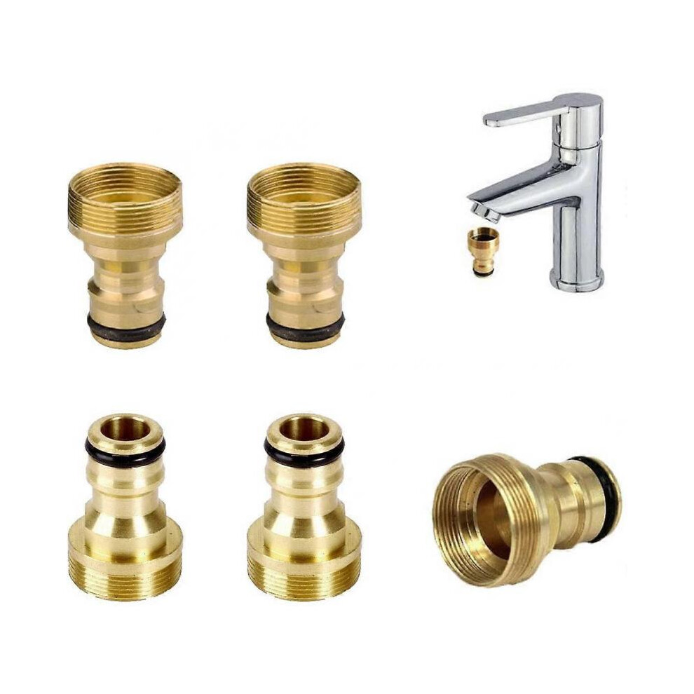 Brass Quick Connector,5PCS Anti-Rust Faucet Connector Adapter Hose Threaded Faucet Universal Adapter Faucet Connector