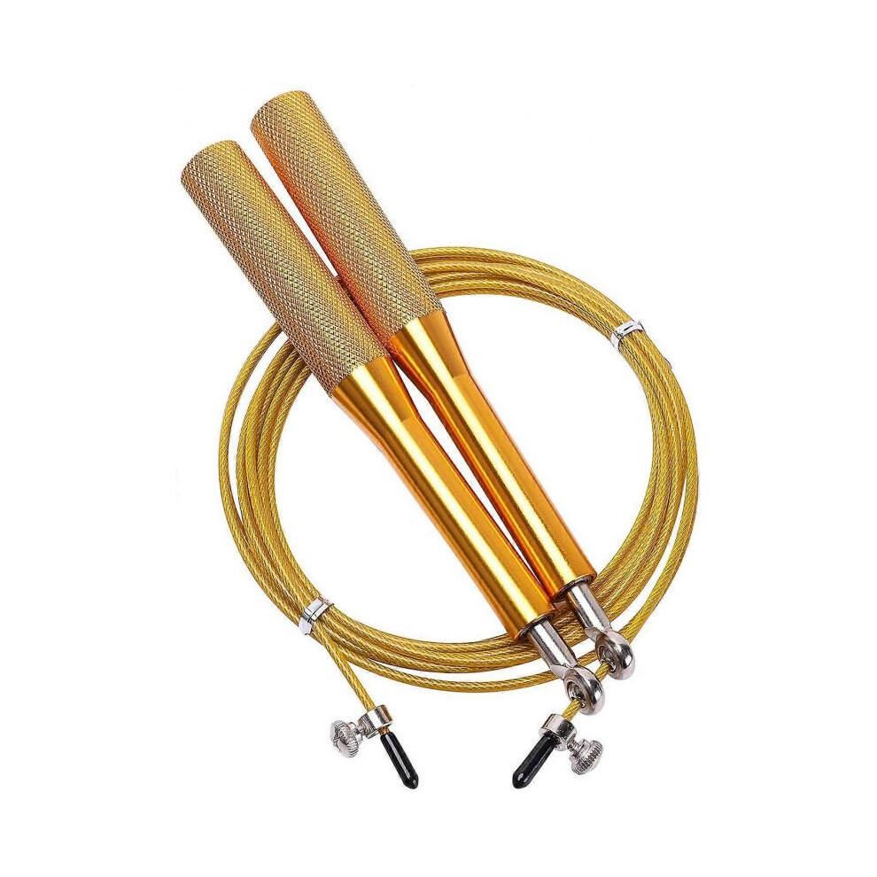 Aluminium skipping rope with metal bearings, adjustable, with carry pouch, ideal for fitness and cardio training
