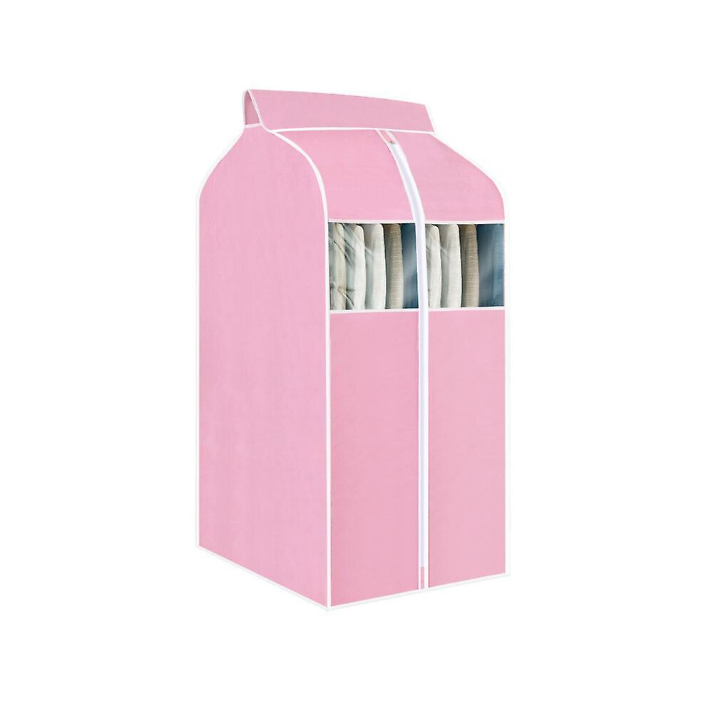 Hanging Garment Bag Garment Bag Organizer Storage with Clear Pvc Windows Garment Rack Cover Dustproofpink 60*48*100