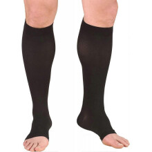 30-40 mmHg Compression Stockings for Men and Women, Knee High Length, Open Toe, Black, 3X-Large