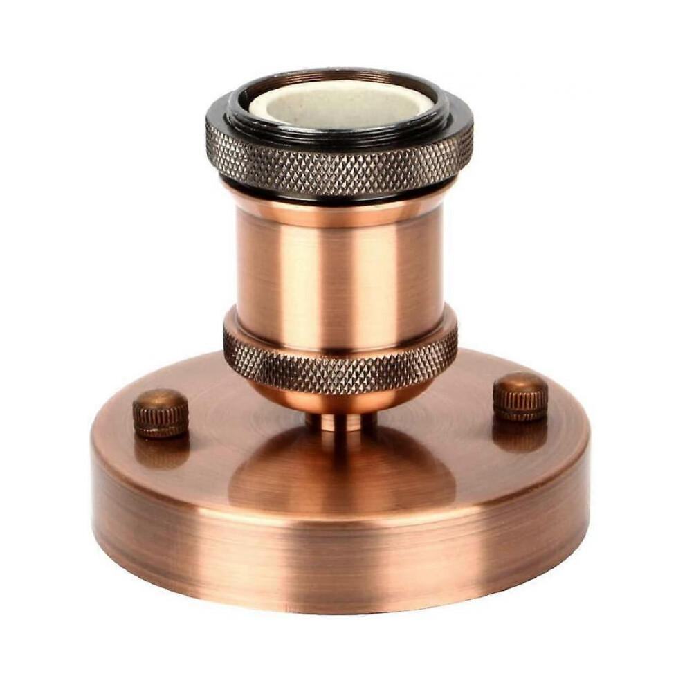 Edison Lamp Holder E27 Vintage Adapter Light Socket Retro Chandelier Cordless Ceramic Inside, 1 Pack, Antique Brass Red