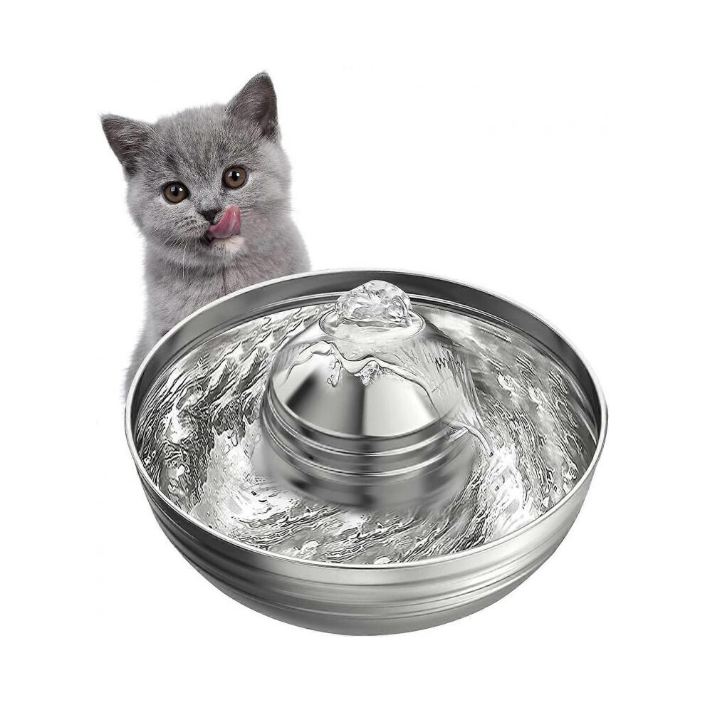 304 stainless steel cat water fountain, 2L, silent pump, easy to clean, automatic dispenser for dogs and cats